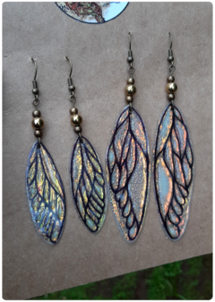 2 pairs of Cicada Fairy Wings Earrings - Small and Big | Unique handcrafted creation - buy online