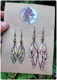 2 pairs of Cicada Fairy Wings Earrings - Small and Big | Unique handcrafted creation on internet