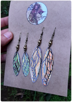 2 pairs of Cicada Fairy Wings Earrings - Small and Big | Unique handcrafted creation - online store