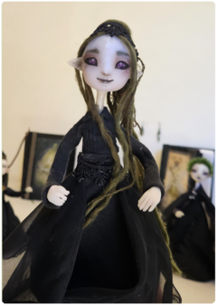 Image of Cassandra the Kitchen Witch - Poseable OOAK Art Doll, Unique Sculpture