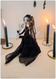 Cassandra the Kitchen Witch - Poseable OOAK Art Doll, Unique Sculpture on internet