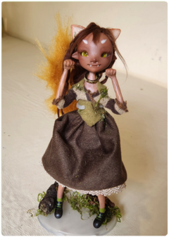 Chi, the Earth Elemental - Little Traveler OOAK Art Doll, Unique Sculpture