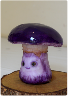 Image of Cortinarius Archeri Mushroom OOAK Art Doll - Unique Magical Fungi Sculpture