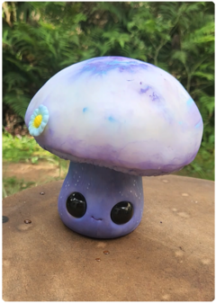 Art Doll Cosmos, Mushroom Being with Ecomaterials - OOAK Fungus Sculpture