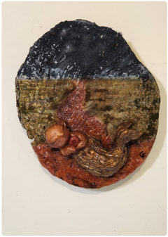 3D painting "Creature from the Red River" - Painting + Wall sculpture on internet