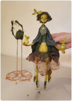 Veridia the Seed-Plant Creature - Articulated Art Doll, One-of-a-Kind Elemental Doll on internet