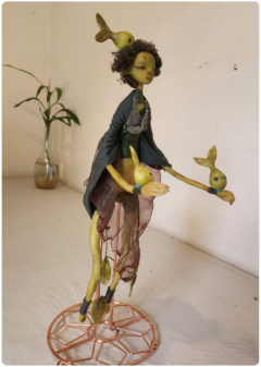 Veridia the Seed-Plant Creature - Articulated Art Doll, One-of-a-Kind Elemental Doll - online store