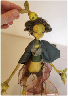 Veridia the Seed-Plant Creature - Articulated Art Doll, One-of-a-Kind Elemental Doll