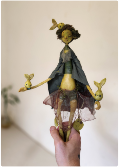 Veridia the Seed-Plant Creature - Articulated Art Doll, One-of-a-Kind Elemental Doll - buy online