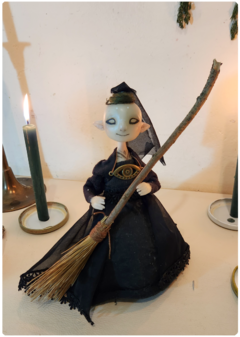 Eloá, a Vidente Noturna - Art Doll Articulada, Escultura Única