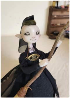 Eloá, a Vidente Noturna - Art Doll Articulada, Escultura Única - comprar online