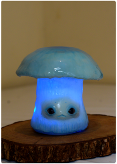 Cortinarius Archeri Mushroom OOAK Art Doll - LED Unique Magical Fungi Sculpture - online store