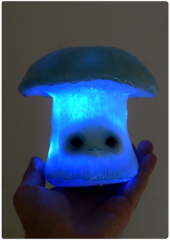 Image of Cortinarius Archeri Mushroom OOAK Art Doll - LED Unique Magical Fungi Sculpture