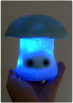 Cortinarius Archeri Mushroom OOAK Art Doll - LED Unique Magical Fungi Sculpture