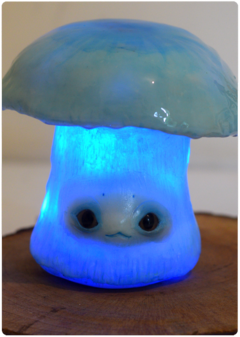 Cortinarius Archeri Mushroom OOAK Art Doll - LED Unique Magical Fungi Sculpture