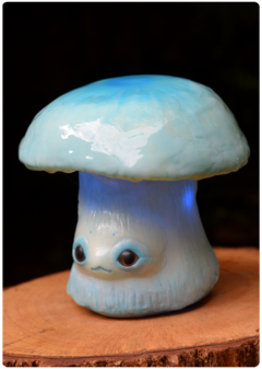 Cortinarius Archeri Mushroom OOAK Art Doll - LED Unique Magical Fungi Sculpture on internet