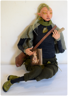 Evoria, the Writer - Art Doll Sculpture | Elven Dreams Collection on internet