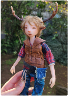 Art Doll Gus, o híbrido de Sweet Tooth - Fanart Escultura articulada única