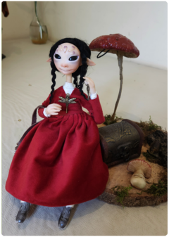 Inai, Anastar's Hybrid Mushroom - Unique Art Doll Sculpture - TerraTundra - Artes Mágicas