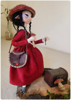 Imagem do Inai, a Cogumela Híbrida de Anastar - Escultura Art Doll Única