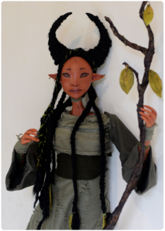 Kaína, the Moon Empress - Art Doll Sculpture | Elven Dreams Collection - buy online