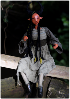 Image of Kaína, the Moon Empress - Art Doll Sculpture | Elven Dreams Collection