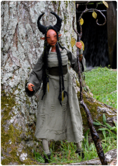 Kaína, a Sacerdotisa da Lua - Escultura Art Doll | coleção Elven Dreams