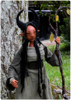 Kaína, the Moon Empress - Art Doll Sculpture | Elven Dreams Collection - buy online