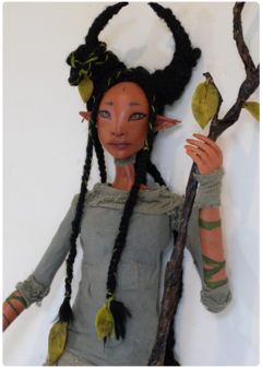 Kaína, the Moon Empress - Art Doll Sculpture | Elven Dreams Collection - TerraTundra - Artes Mágicas