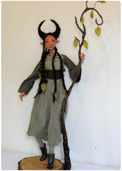 Kaína, the Moon Empress - Art Doll Sculpture | Elven Dreams Collection - online store