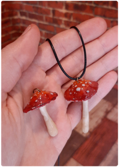 Kit 2 flexible mushroom amulets Amanita Muscaria