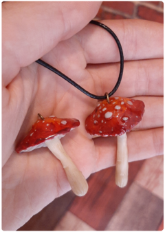 Kit 2 flexible mushroom amulets Amanita Muscaria