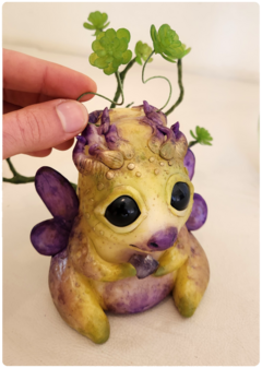 Art Doll KOINÚR, the Plant Dragon Creature - OOAK Eco Sculpture with LED - FREE Shipping! - buy online