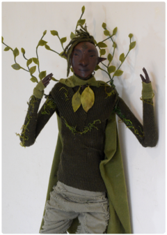 Krone, the Leaf Elf - Art Doll Sculpture | Elven Dreams Collection - TerraTundra - Artes Mágicas