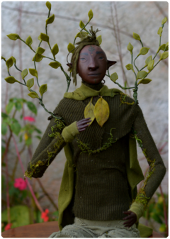 Krone, the Leaf Elf - Art Doll Sculpture | Elven Dreams Collection - buy online