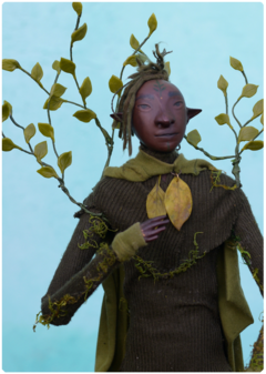 Krone, the Leaf Elf - Art Doll Sculpture | Elven Dreams Collection