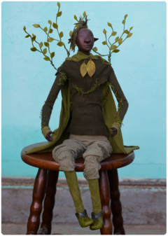 Image of Krone, the Leaf Elf - Art Doll Sculpture | Elven Dreams Collection