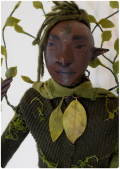 Krone, the Leaf Elf - Art Doll Sculpture | Elven Dreams Collection - buy online