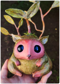 Art Doll LAIRIS, a Criatura Planta - Eco Escultura única com design biofílico - TerraTundra - Artes Mágicas