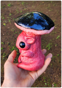 Art Doll LIAM, the Mushroom Elemental - OOAK Eco Sculpture with biophilic design - FREE Shipping on internet