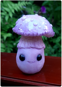 Collectible Miniature: Mushroom Being 11 - Iridescent Pastel | Fungus Art Doll