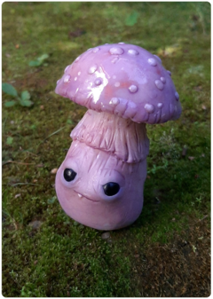 Collectible Miniature: Mushroom Being 01 - Iridescent Pastel | Fungus Art Doll