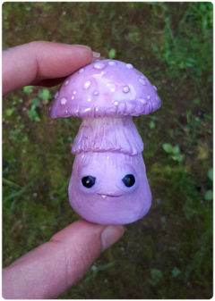 Collectible Miniature: Mushroom Being 01 - Iridescent Pastel | Fungus Art Doll - buy online