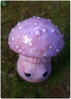 Collectible Miniature: Mushroom Being 01 - Iridescent Pastel | Fungus Art Doll on internet