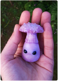 Collectible Miniature: Mushroom Being 03 - Iridescent Pastel | Fungus Art Doll