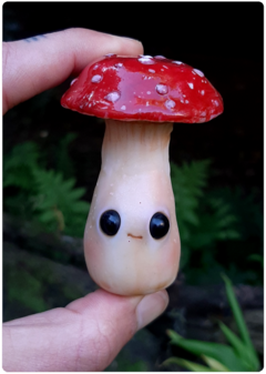 Image of Collectible Miniature: Mushroom Being 04 - Amanita | Fungus Art Doll