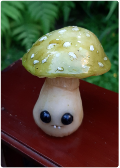 Collectible Miniature: Mushroom Being 05 - Green | Fungus Art Doll - online store