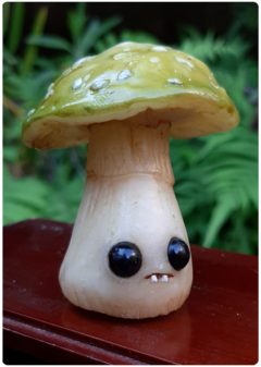 Collectible Miniature: Mushroom Being 05 - Green | Fungus Art Doll - buy online