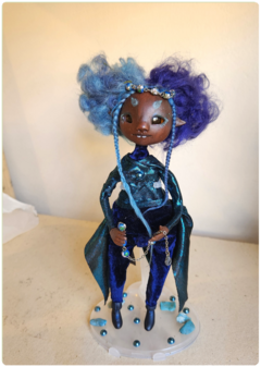 Mizu, the Water Elemental - Little Traveler OOAK Art Doll, Unique Sculpture - buy online