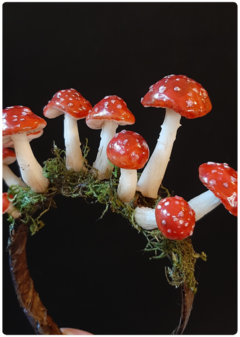 Coroa de Cogumelos - Tiara Visionária Amanita Muscaria - TerraTundra - Artes Mágicas